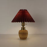 Bamboo rechargeable dining Pleated Shade table lamp